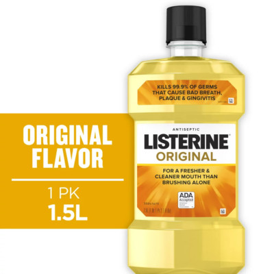 Listerine Original Mouthwash for Bad Breath & Plaque, 1.5 L-image