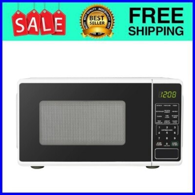 Mainstays 0.7 Cu ft Countertop Microwave Oven, 700 Watts, White-image