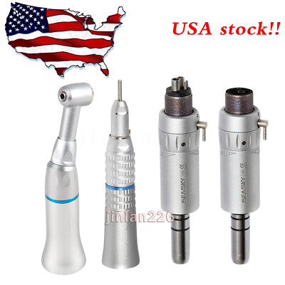 SEASKY Dental Slow Low Speed Handpiece Contra Angle Straight Air Motor 2/4Hole-image