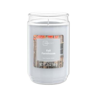 Free Shipping Mainstays Fall Farmhouse Single-Wick Glass Jar Candle, 20oz.-image
