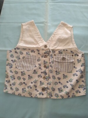 Vintage floral denim jean vest womens medium 90's CHEROKEE Large-image