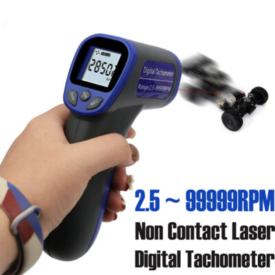Digital Laser Tachometer Non-Contact Auto RPM Meter Backlit LCD 2.5 - 99999RPM-image