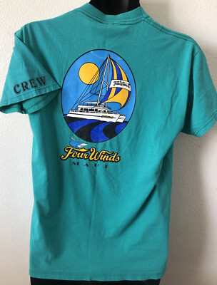 VTG. 90’s FOUR WINDS II MAUI Snorkeling CREW Molokini Boat Men’s RARE T-shirt M-image