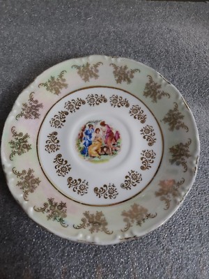 Antique Aramco Imports Casati Fine Porcelain Design Germany Saucers 6''-image