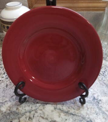 Pier 1 Imports Essential Colours 8.5” Lunch Salad Plate Red Earthenware -image