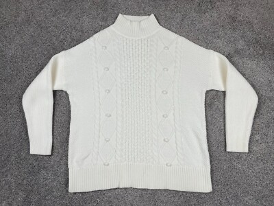 J Crew Sweater Womens Medium Cable Knit Preppy Quality Feminine Cozy Comfort Top-image