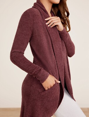 Barefoot Dreams Cozy Chic Lite Circle Cardigan Sweater Pocket Soft XS/S Rosewood-image