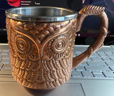 Pier 1 Imports - Owl Moscow Mule Mug Stainless Steel/Copper Plated Cup-image