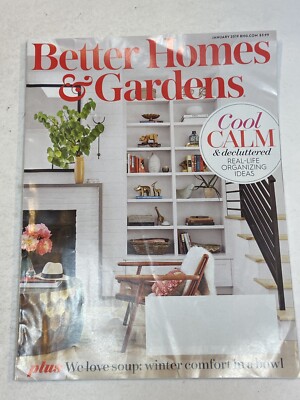 Better Homes Gardens Magazine Jan 2019 Cool Calm Decluttered Organize Bowl Soup-image