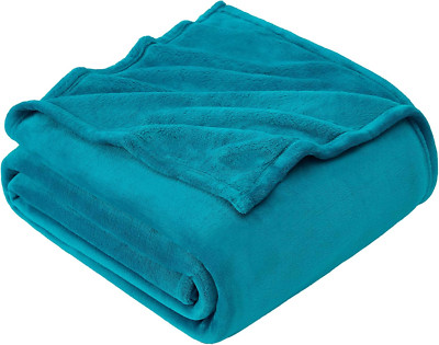 Super Soft Teal Fleece Queen Blanket for Cozy Comfort-image