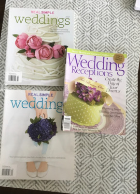 LOT Of 3 Wedding Planning Magazines: 2 Real Simple & 1 BHG Wedding Receptions!!-image