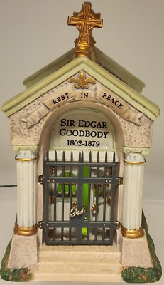 Lemax Spooky Town 24766A Tomb Of Sir Edgar Goodbody House Figure 2002 Lights Up-image