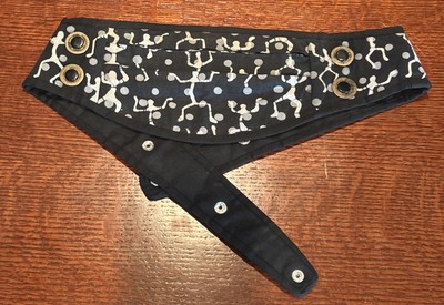 Vintage Xela Imports Black India Design Fanny Pack Adjustable Snap Closure. Zip-image