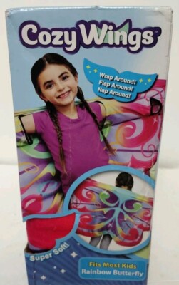 *NEW* Cozy Wings Rainbow Butterfly Wrap Around Blanket Throw-image