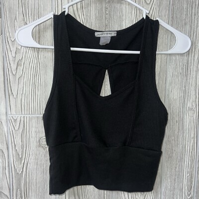 Caution to the Wind Black Open Back Cropped Top size small-image