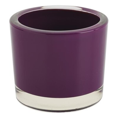 Design Imports Heavy Duty Glass Candle Holder - Plum Purple 3.5 Inch x 3 Inch-image