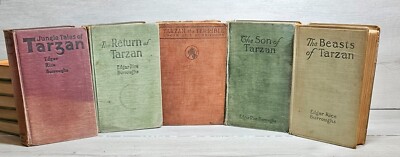 Assortment of (5) Tarzan Books by Edgar Rice Burroughs - All Eary 20th Century-image