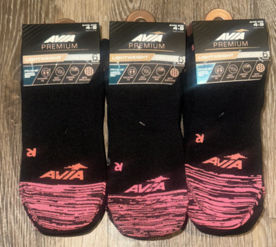 3 Packs Avia Premium Socks Low Cut Lightweight Comfort Black Women's Size 4-9-image
