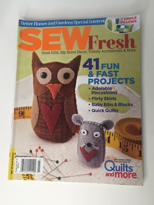 Better Homes and Gardens Sew Fresh Magazine Owl Quilts Pincushions Skirts Bibs-image