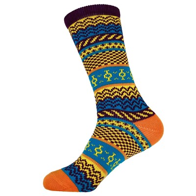 BambooMN Men's Colorful Patterned Socks - Long Over The Calf Stylish Cotton-image