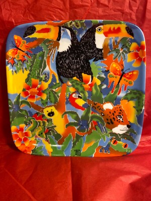 Jill Gotschalk/San Diego Zoo Tropical Collector Square Plate Henriksen Imports.-image