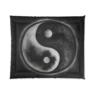 King Size Comforter Yin Yang Balance Meditation Mandala Zen Art Harmony-image
