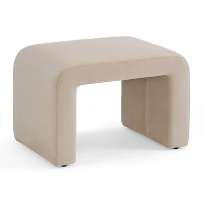 Better Homes & Gardens Juliet Velvet Waterfall Ottoman, Beige-image