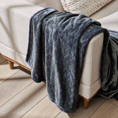 Better Homes & Gardens Textured Velvet Plush Adult Fleece Throw Blanket-image