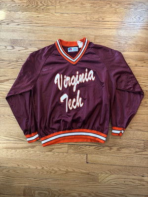Vintage 1970s Sportswear Virginia Tech Hokies Windbreaker Pullover #77 Mens: 3XL-image