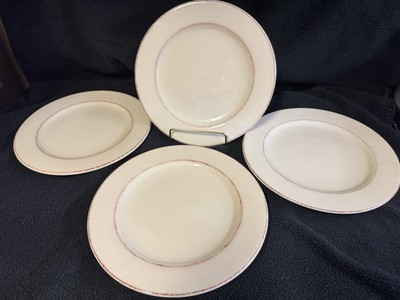 (4) Pier 1 One Toscana Ivory Salad Plates White Earthenware Hand Painted Italy-image