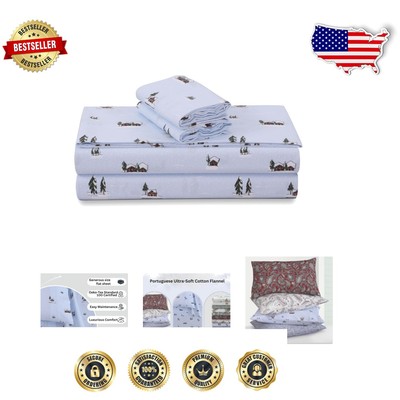 Soft Floral Cotton Flannel Sheets for California King Beds - Cozy Winter Comfort-image