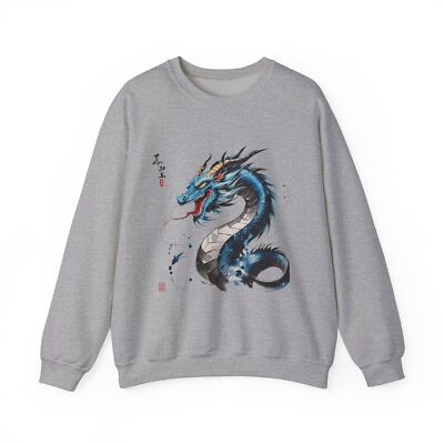Mythical Dragon Ink Style Artwork Crewneck Sweatshirt, Cozy Sweatshirt, Unisex -image