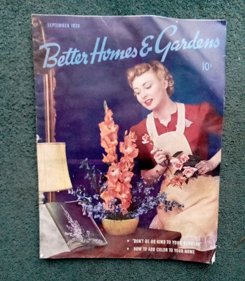 Better Homes & Gardens Vintage Full Issue Ladies Magazine Book September 1939-image