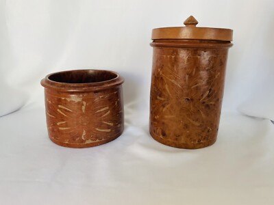 PIER 1 - INDONESIAN SASAK POTTERY HAND MADE TERRACOTTA CANISTER Set-image