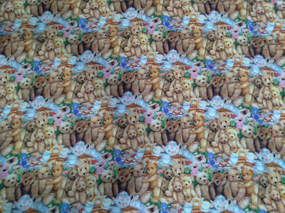Weighted blanket, 11.5 pounds, Reversible print: lilac and teddy bears; EXC-image