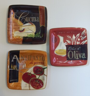 Pier 1 Imports Cucina Earthenware Appetizer Plates  6” Set of 3-image