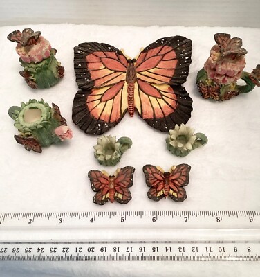 Gorgeous!  Vintage 1996 miniature BUTTERFLY  design set… 10 pcs-image