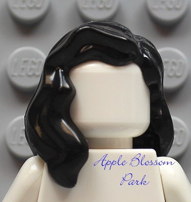 NEW Lego Girl Minifig Long BLACK HAIR -Female Minifigure Over Shoulder Wavy Hair-image