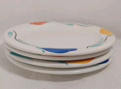 pier one imports Salad Plates Set Of 4 Tulips Pattern Made In Italy  8