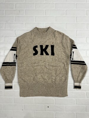 Lou Grey Sweater Women’s S Tan Ski Loft Winter Cabin Cozy Mock Neck-image