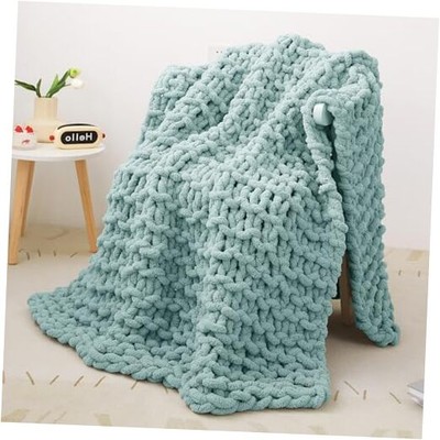 Knit Blanket Cream Soft Washable Chenille Throw Blanket Cozy 50