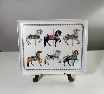 Carousel Horse Serving Tray Design Imports Melamine Plastic Italy 12”x9”-image