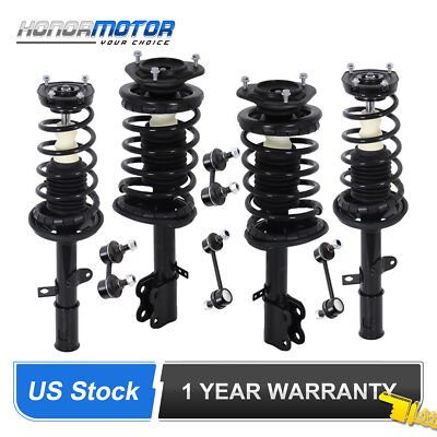 8PCS Front+Rear Struts w/ Sway Bar for 1993-2002 Chevrolet Prizm Toyota Corolla-image