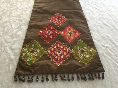 Pier 1 Brown Diamond Table Runner 13” x 72