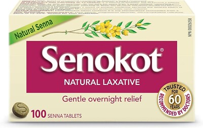 Senokot Natural Laxative Vegetable Senna 100 Tablets Over Night Relief Exp 2025+-image