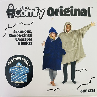 The Comfy Wearable Blanket Oversize Hoodie Day Dream Blue Clouds Sherpa Lined-image