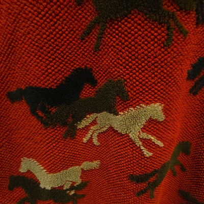 Vintage Tsunami Fleece Jacket red and black Womens L Horse Button and pockets-image