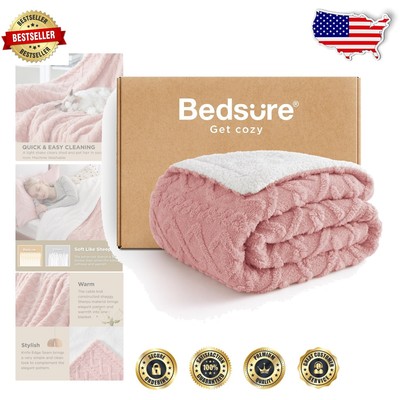 Stylish Twin Fleece Blanket - Lightweight Sherpa Throw for Year-Round Comfort-image