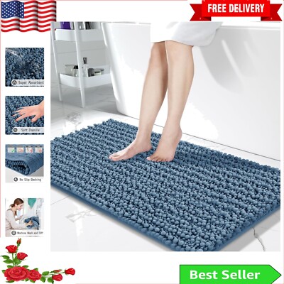 Stain-Resistant Chenille Bath Mat: Cozy Comfort with Stylish Sophistication-image