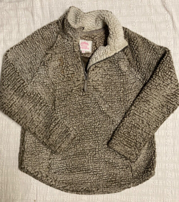 COZY SHERPA BROWN 1/4 ZIP  Pullover Women's Size MEDIUM-image